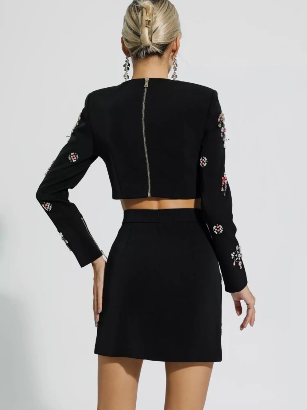 Amirah Black Crystal Embellished Set - Picture 9 of 9